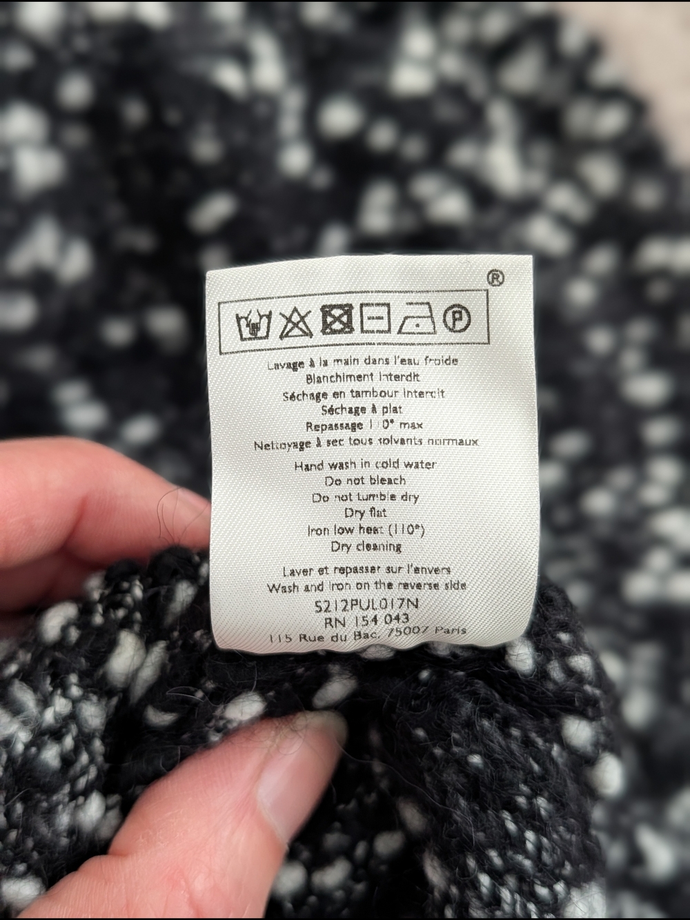 Sezane Juliette Jumper Black & White Speckled Knit Sweater, Size Small - Picture 6 of 12